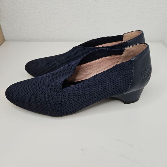 Taryn Rose Knit Shooties Bayrose, Navy, Women's Size 10 - Picture 4 of 5